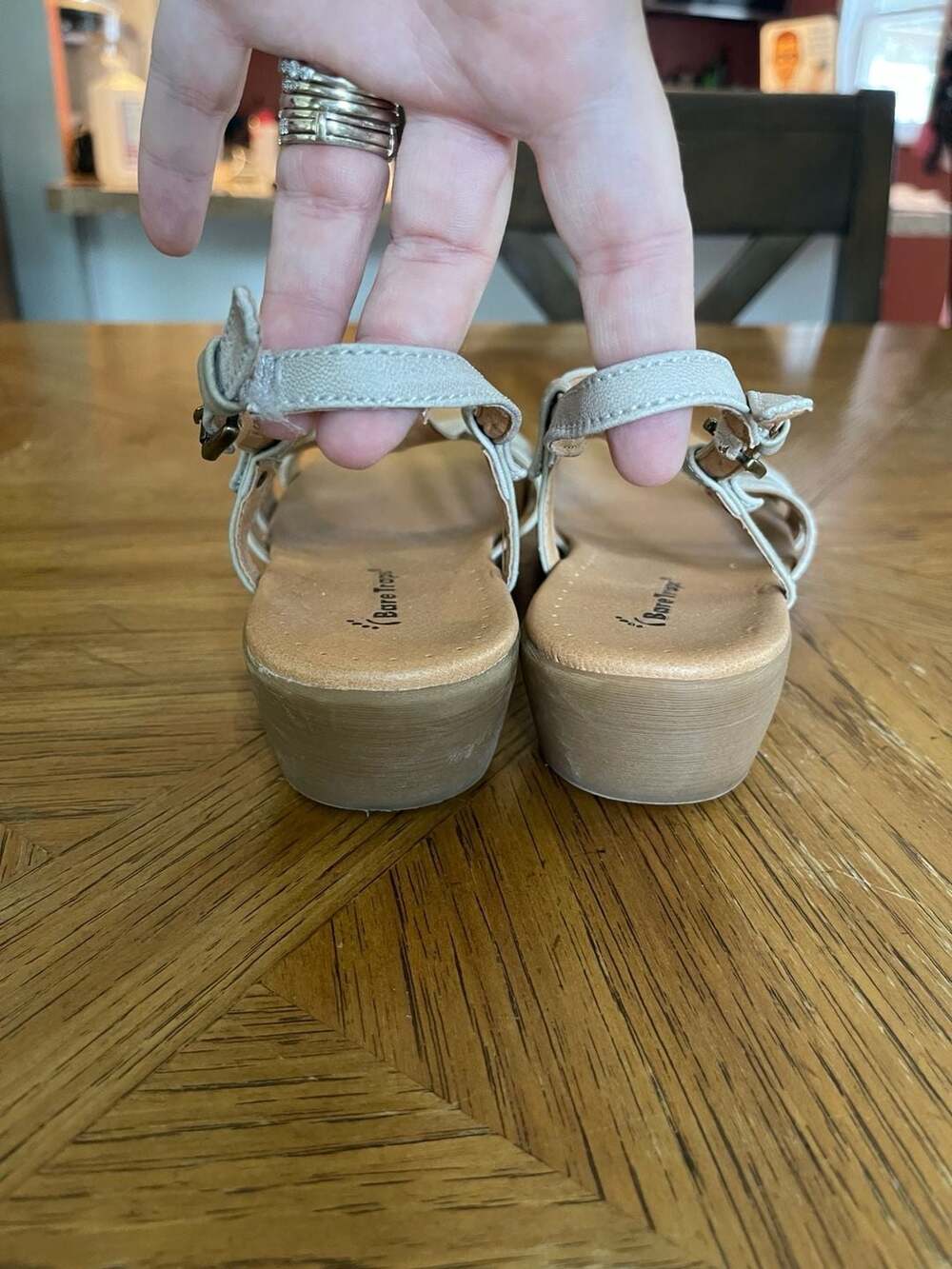 Bare Traps Messina Comfort Wedge Sandals Taupe Strappy Ankle Strap 8M - Picture 5 of 9